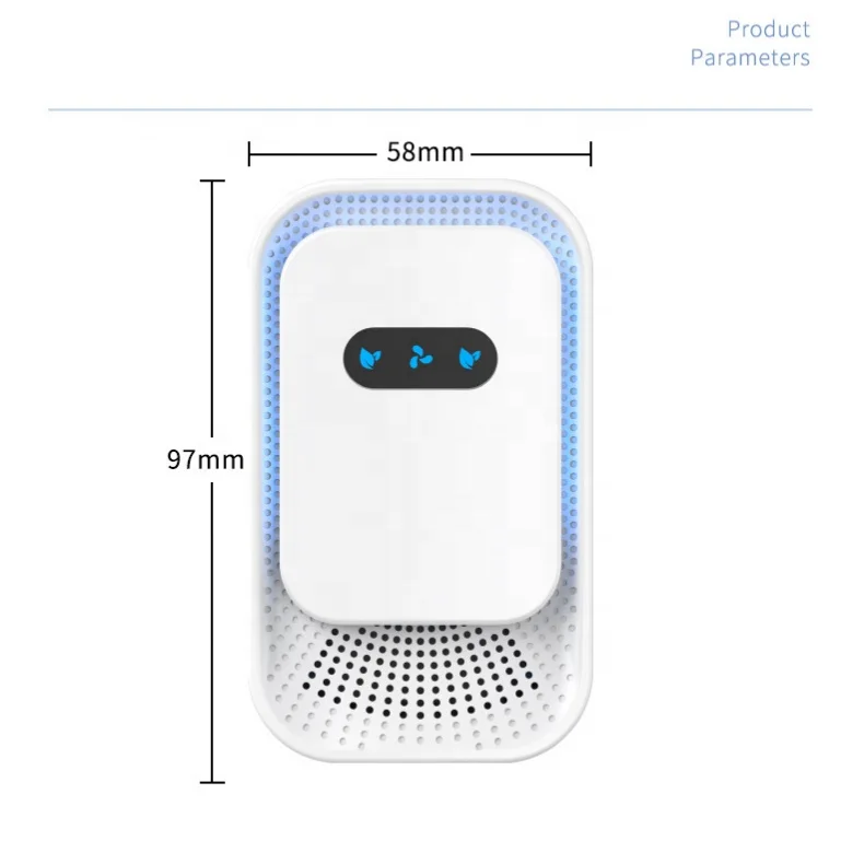 Wall Plug Air Ionizer Modern Rounded Edge Air Cleaner with Ambient Light Eliminate Smoke Dust Pollen for Bedroom Office Toilet 4