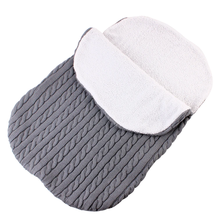 Оптовая продажа теплая вязаная детская зимняя коляска спальный мешок молния закрытия