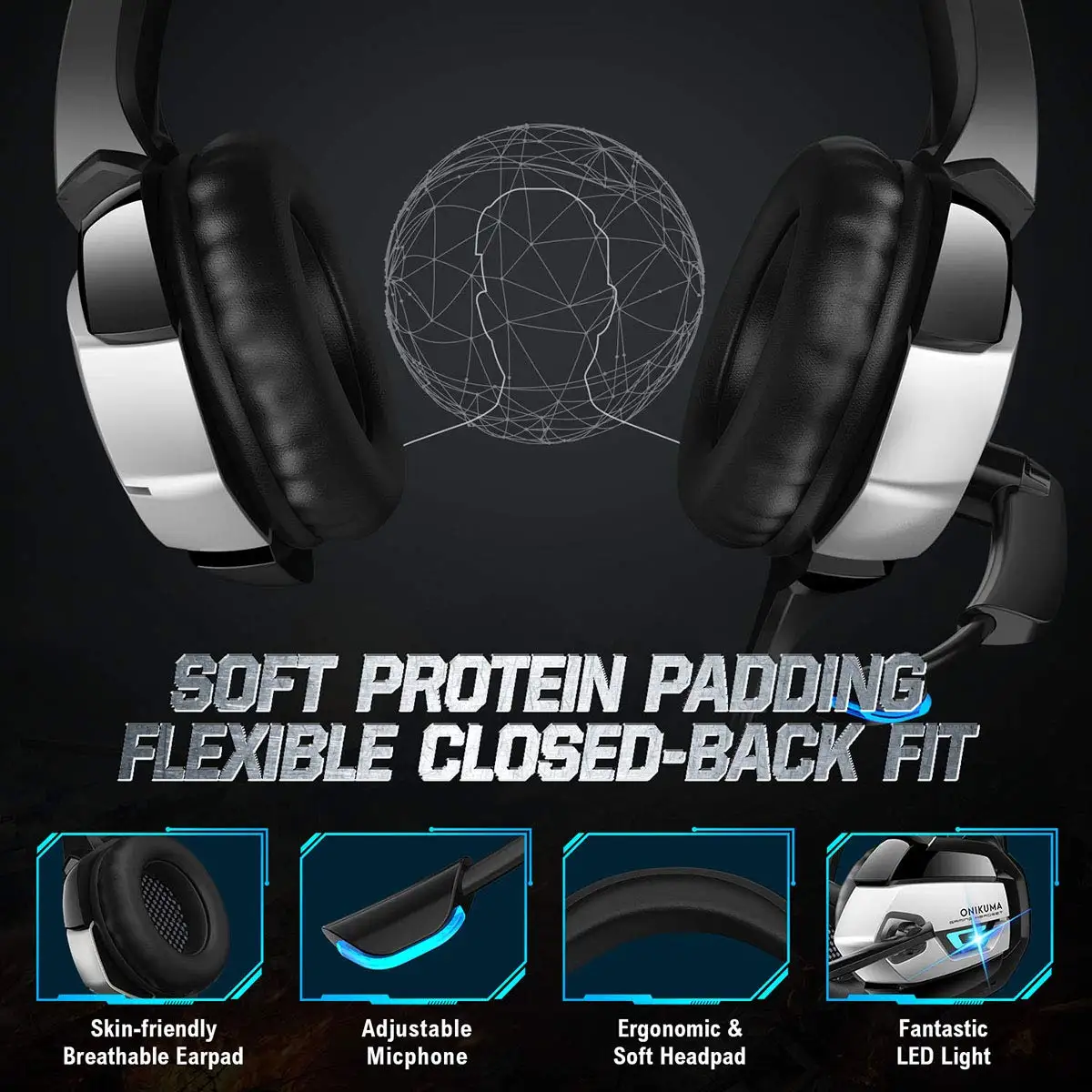 
Hot Selling Stereo PC Casque Gaming Headset Headphone K5 with Mic LED Light Auriculares Gamer for PS4 