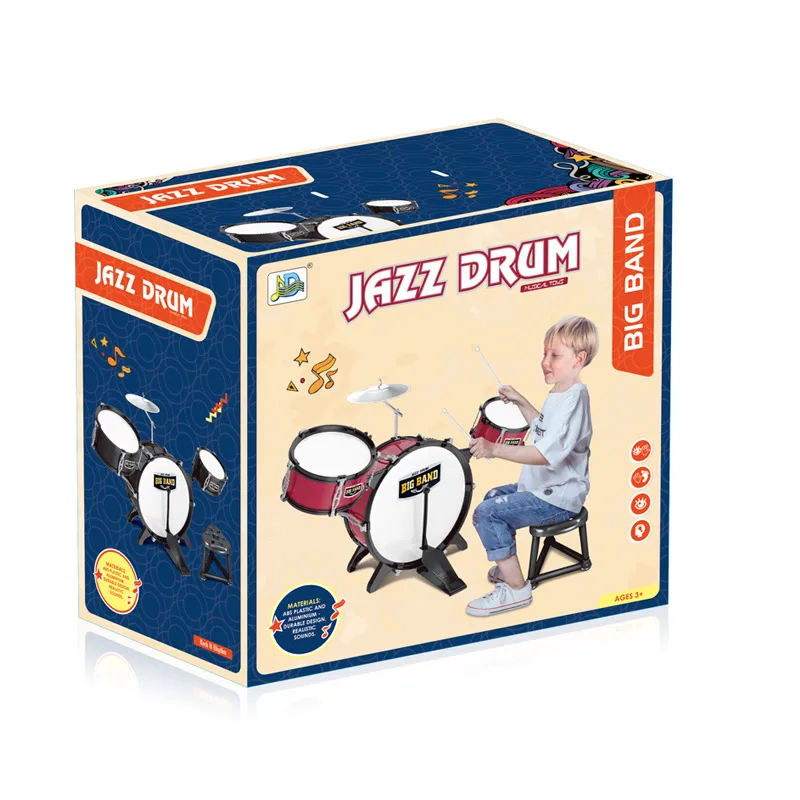 Durable Design Kids Music Instruments Toy Jazz Drum Set Toys with Realistic Sounds