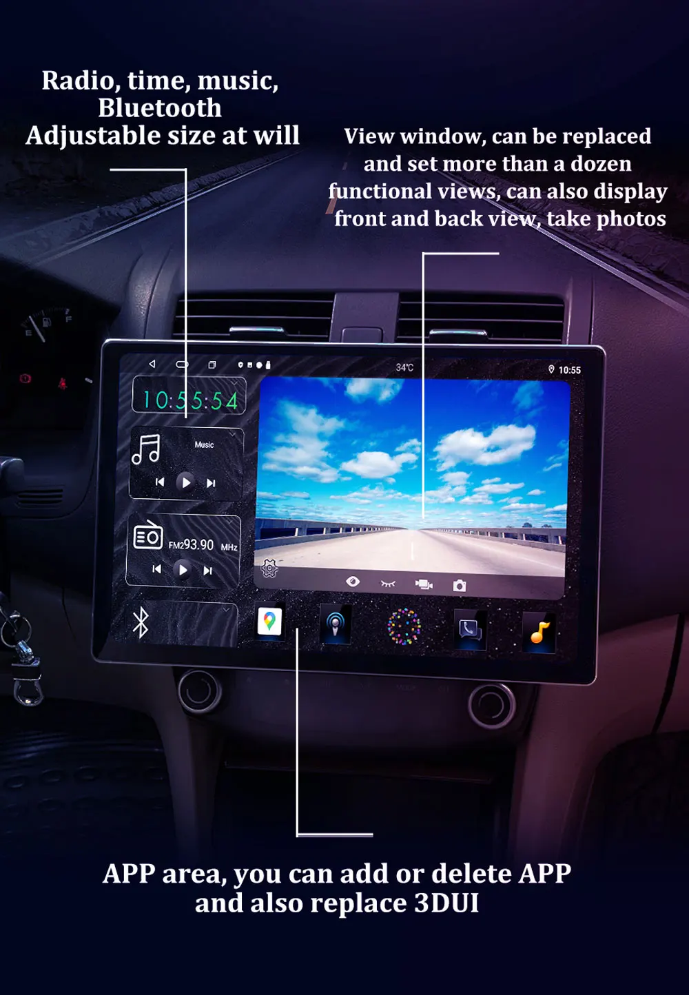 Factory Price 13 Inch OLED Touch Screen GPS Wifi Android Portable Car ...