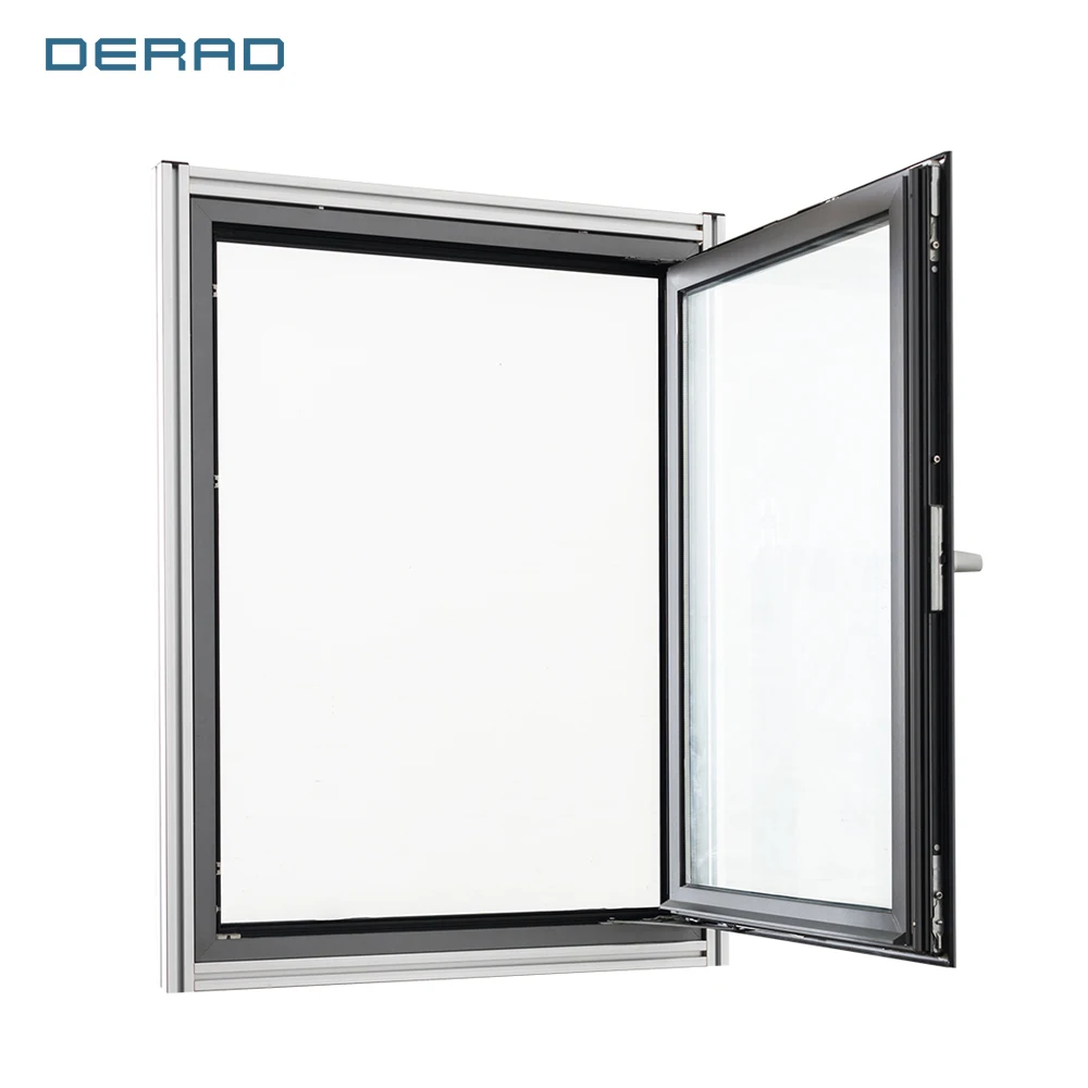 Casement Windows Customized Double Glazing Tempered Aluminum Tilt and Turn Windows with Hardware System 