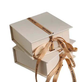 Brown Orange Paper Mini Kraft Heart-shaped Valentine's Day Two Doors Open Magnetic Gift Boxes for Present With Insert