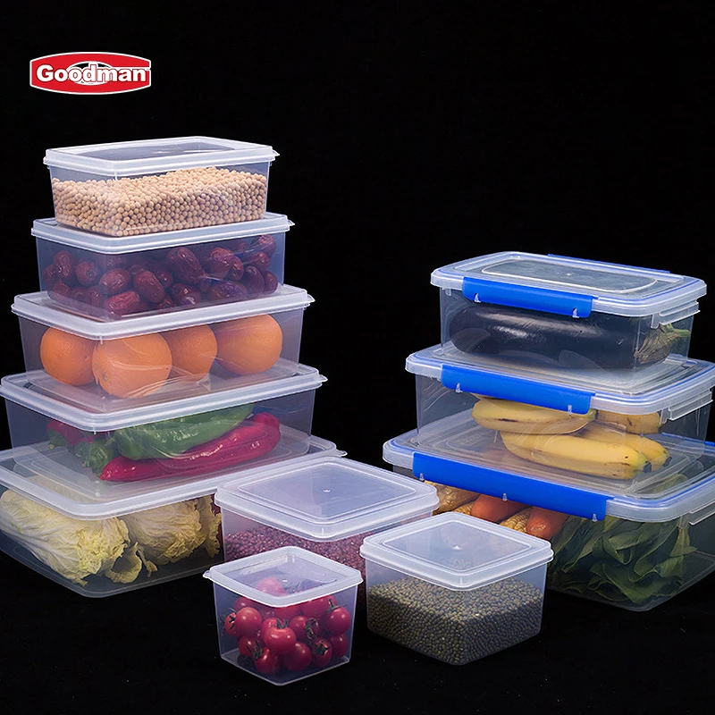 Multifunctional Clear Rectangular Kitchen Food Grade Pp Plastic Food Container Ingredient Bin Storage Box With Seal Cover