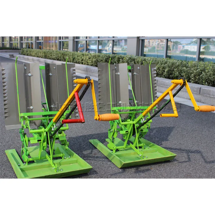 Small Hand-cranked Rice Transplanter Double-row Manpower Step-back Rice ...