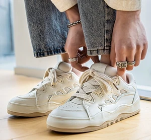 Bread Shoes Men 2026 Spring New Thick Soled Boys Board Shoes Sports Men's Shoes