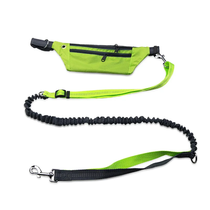 Fashion Waterproof Breathable High Quality Hands Free Bungee Sport Running Pet Dog Running  Leash With Waist Pocket Bag