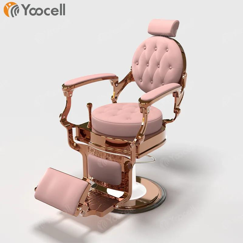 Yoocell Beauty Salon Furniture Traditional Hair Cutting Styling Chair pink  Salon Chair New Material Barber Chairs for Barbershop
