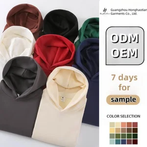 Manufacturer's Oversized Men's Hoodie 500g Thick Cotton Custom Logo High Quality Puff Print 3D Style Heavyweight Pullover Hooded