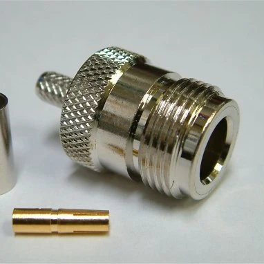 N Type Female RF Brass Connector Jack Straight Crimp for RG6 RG59 LMR240 Cable 75 Ohm