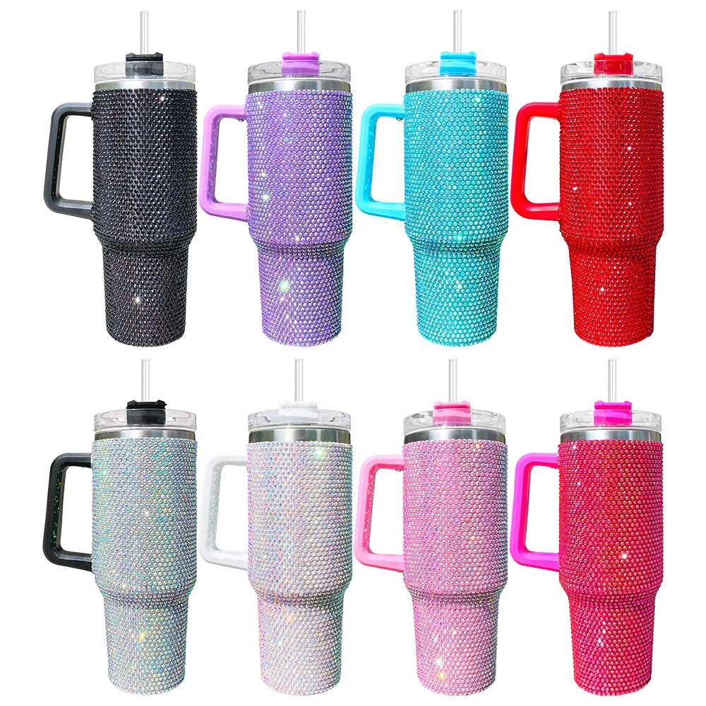 Wholesale Multicolour Rhinestone Bling Studded 40oz Bling Tumbler With ...