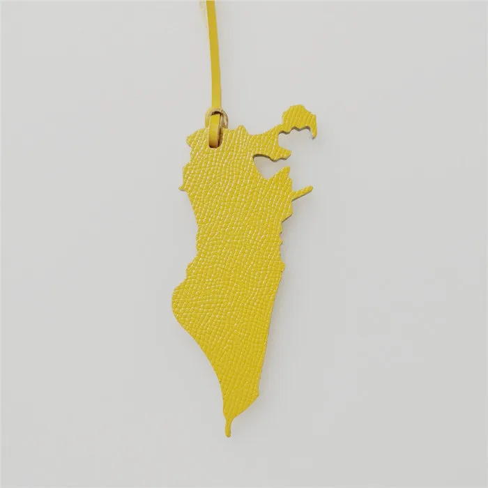 Keychain Bahrain Custom Luxury Promotional Leather Map of Bahrain Charm
