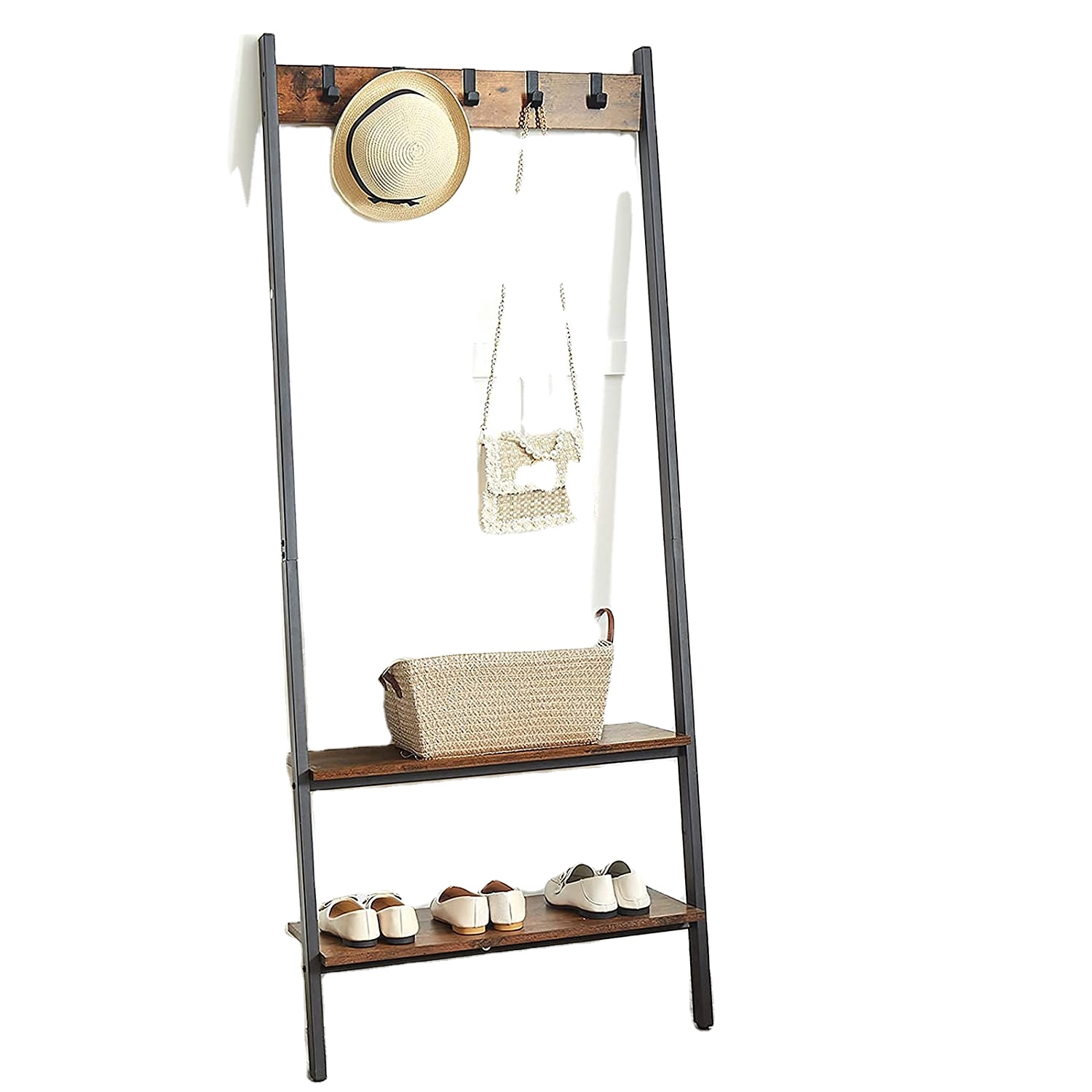 Гостиная прихожей мебель для прихожей Винтаж Стиль деревянистая одежда Холл дерево пальто стеллажи для выставки товаров с ящик для хранения обуви стойки