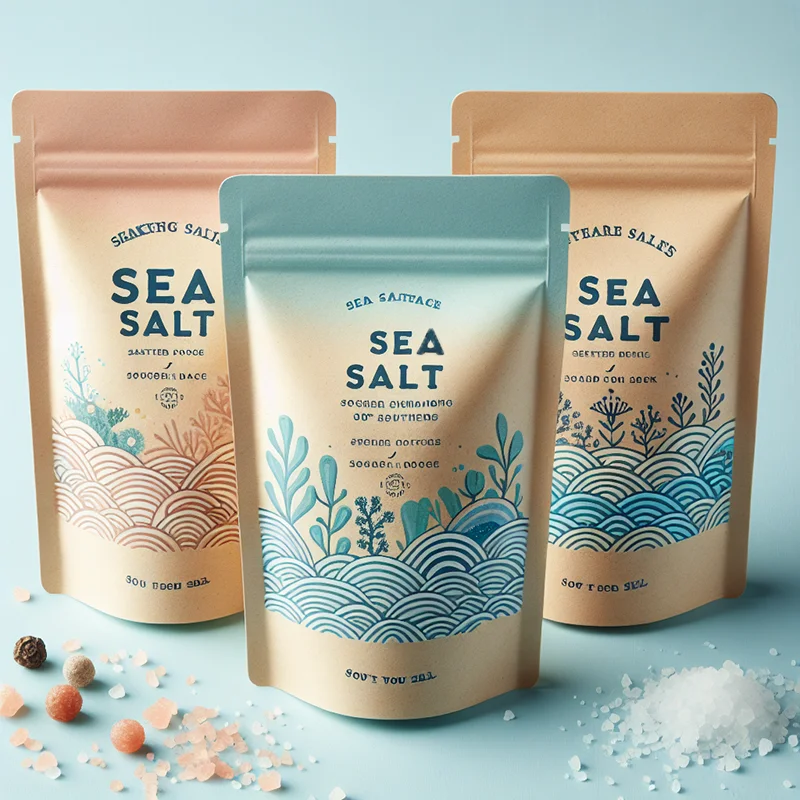 Custom Printed Moisture-Proof Stand up Pouch Aluminum Foil Bath Salt Food Packaging Zip Lock Plastic Mylar Spices Bags for Soap