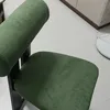 Tapicería de cachemira verde con estructura de madera maciza negra