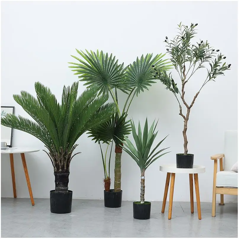 Artificial Fake Tree Plants Grass Bonsai Tree Hanging Ficus Banana Palm ...