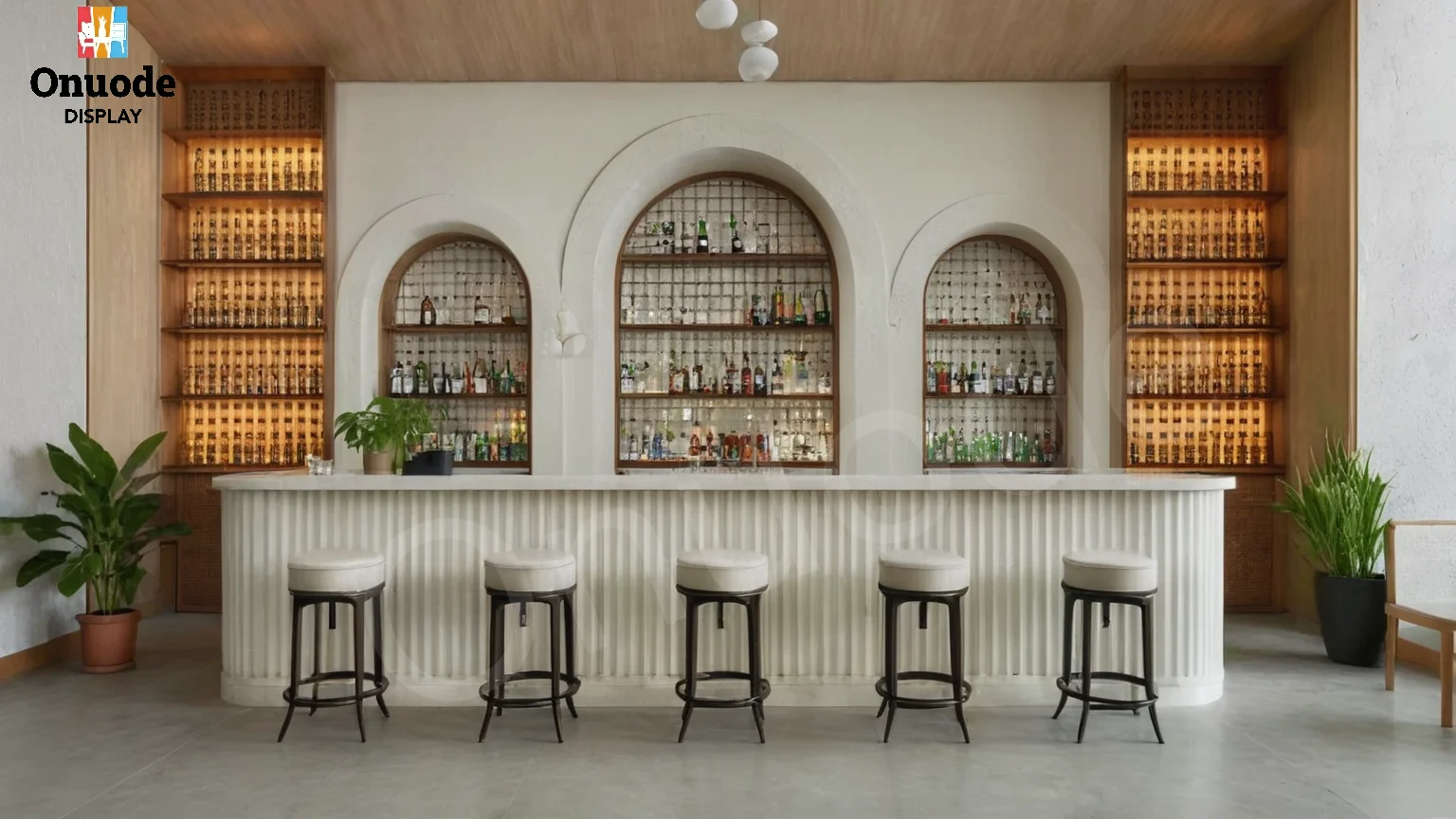 Elegant Design Wood Cafe Bar Counter Showcase for Enhancing Your Wooden Interior
