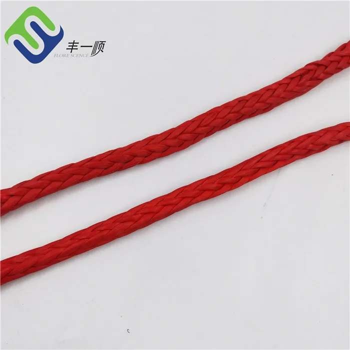 8/12 Strand Uhmwpe Rope for Marine Mooring Line Lightweight High Breaking Strength Anti-UV Coating