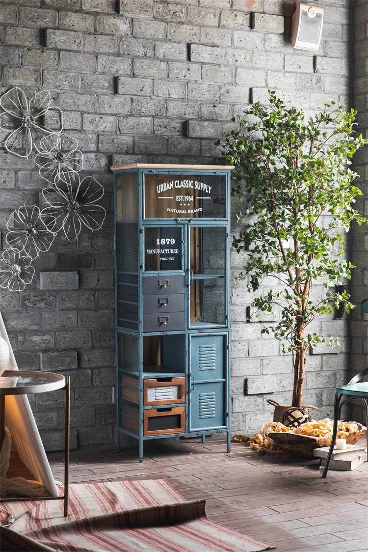 Minhui Classic Style Vintage Metal Indoor Decorative Cabinet