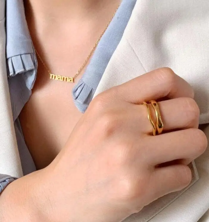 Chunky Stacking Rings Stylish Durable Gold Plated