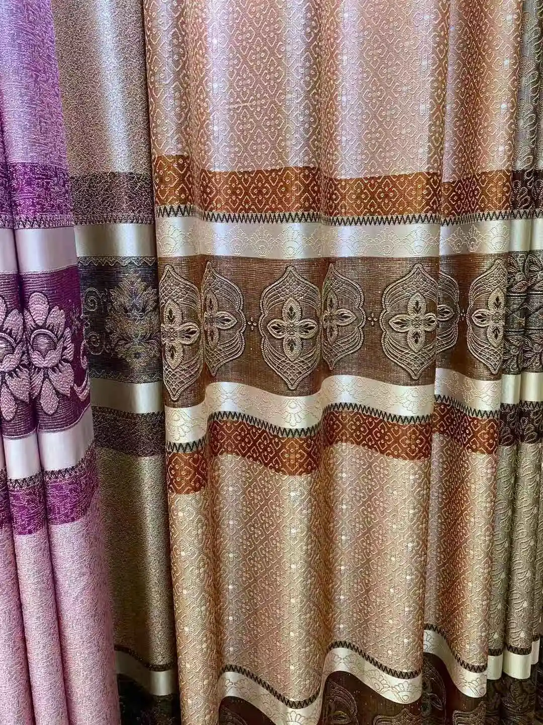 African Design Cheap Price 100% Polyester Jacquard Upholstery Curtain Cloth Home Use Curtain Fabric