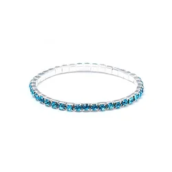 LucBuy Bracciali Elastici Con Strass – Set Da 2 (3 Fili E 2 Fili) Argento, Cristallo Trasparente, Per Matrimoni E Feste