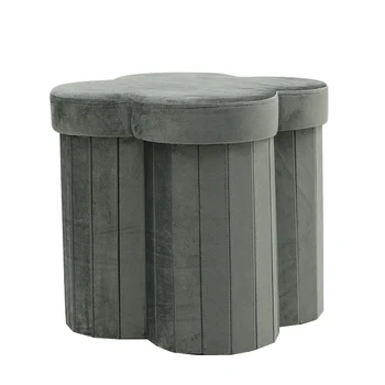 2022 Modern Living Round Ottoman Storage Stool Pouf Ottoman Stool