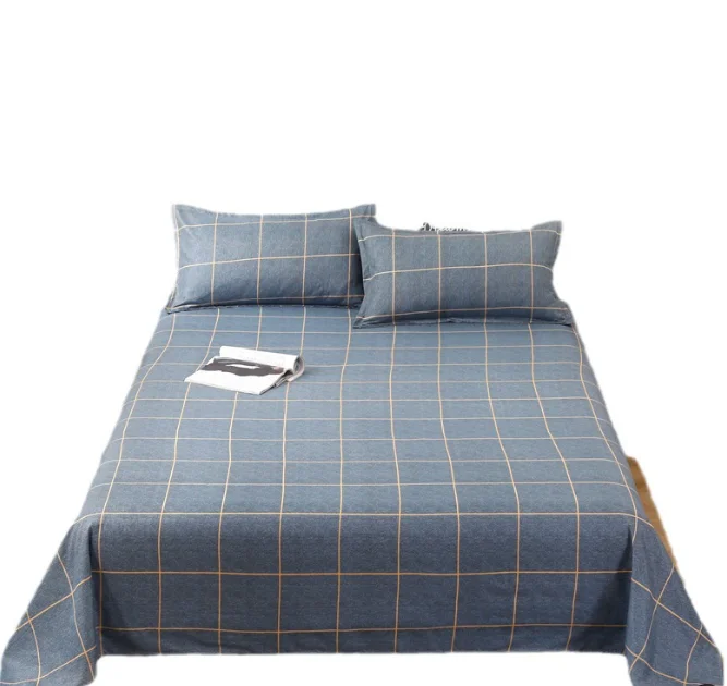 Country Club Floral & Leaves Pattern Washed Cotton Polyester Flat Bed Sheets Set Wholesale 4 Pcs Single Double Size Bed Sheet