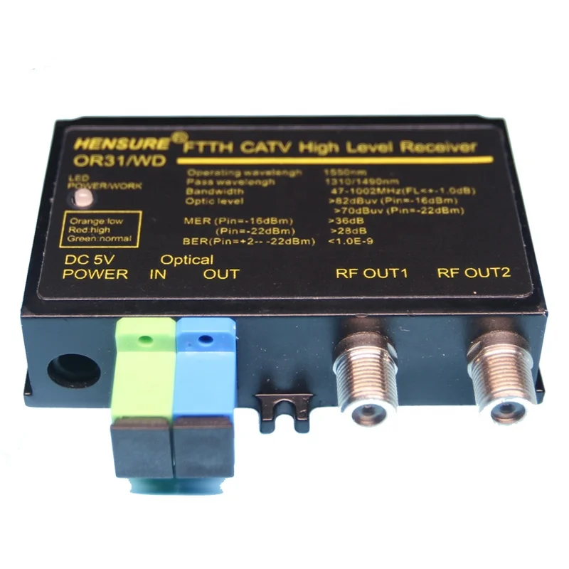 Mini WDM 2-Port Optical Receiver CATV Fiber Optic Equipment FTTH Network Use SC Connector Type UPC Polished 1310nm 1550nm