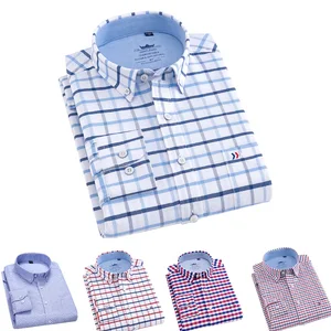 Wholesale Fashion Breathable 100% Cotton Long Sleeve Check Shirt for Men