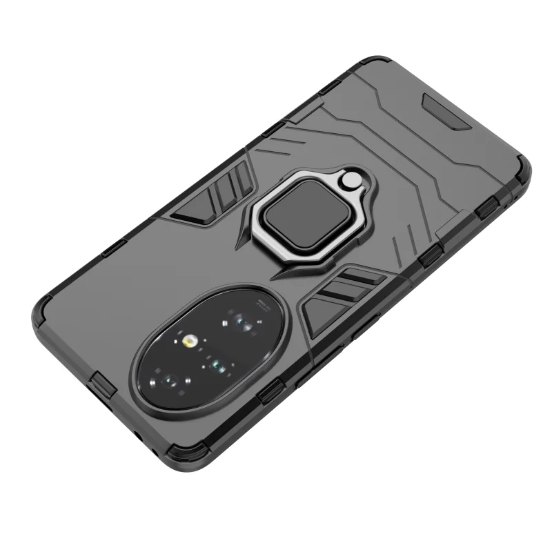 Rugged Magnetic Armor Ring Case For HONOR 90 – Heavy-Duty Shockproof Cover With Black Matte Finish