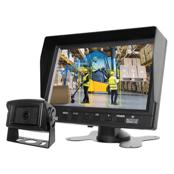 2CH  Waterproof IP68 Vehicle Camera  AI SBD Sensor Functions With 7inch Color Screen Display Monitor for Truck Forklift RV Bus