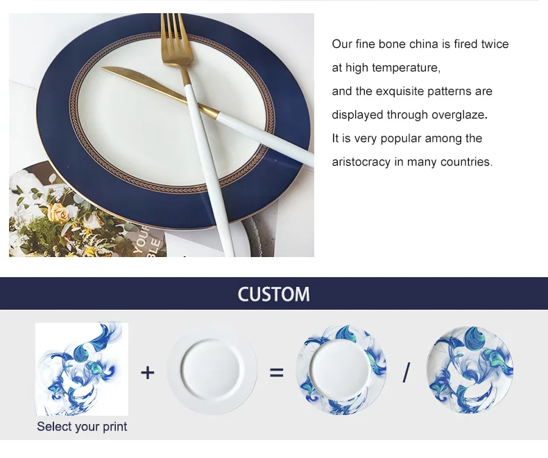Wholesale Bone China Dinnerware Set Home Ware Navy Blue Porcelain Dinner Set Buy Porcelain