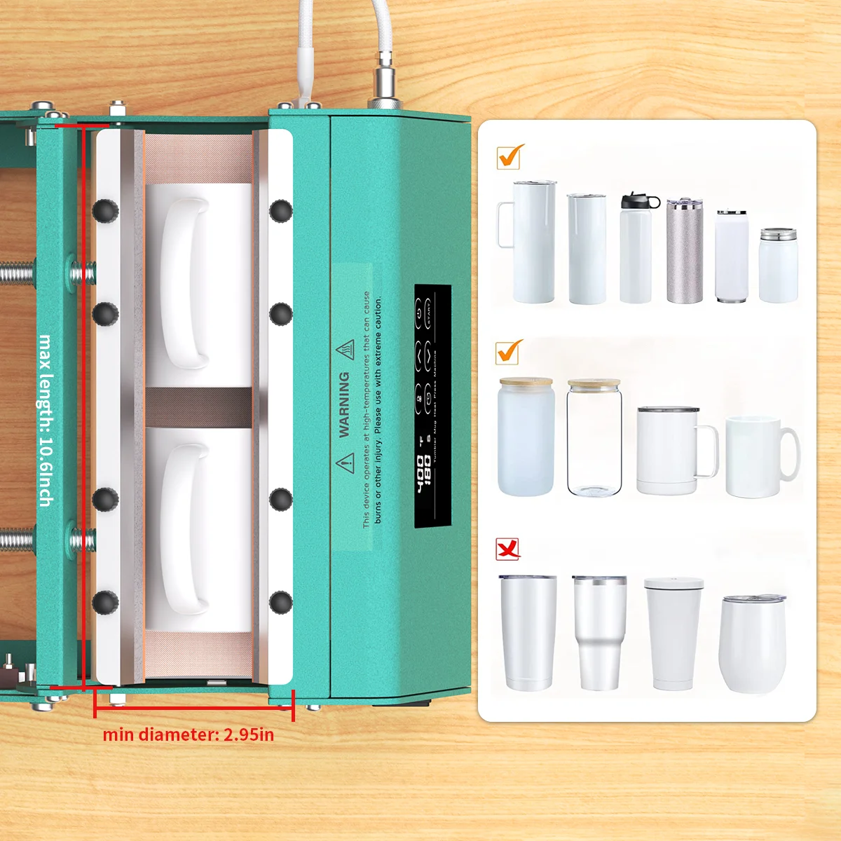 Multifunctional Automatic Flatbed Printer Tumbler Mug Heat Press Machine Sublimation Printing with Euro Plug Condition New