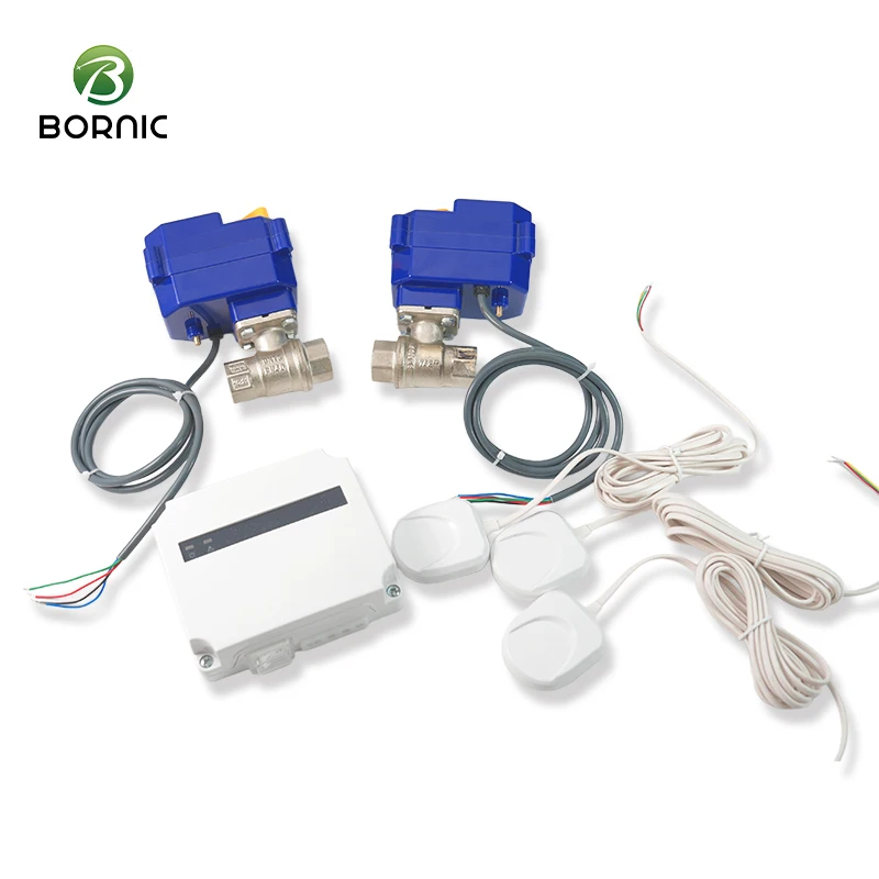 Bornic Hot Auto Shut off Valve for Water Leak Water Leak Detector with Shut off Valve with Alarm Detection Water Leak Stop Valve
