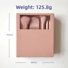 Macaron 5 brushes with mirror cover [bean paste color]