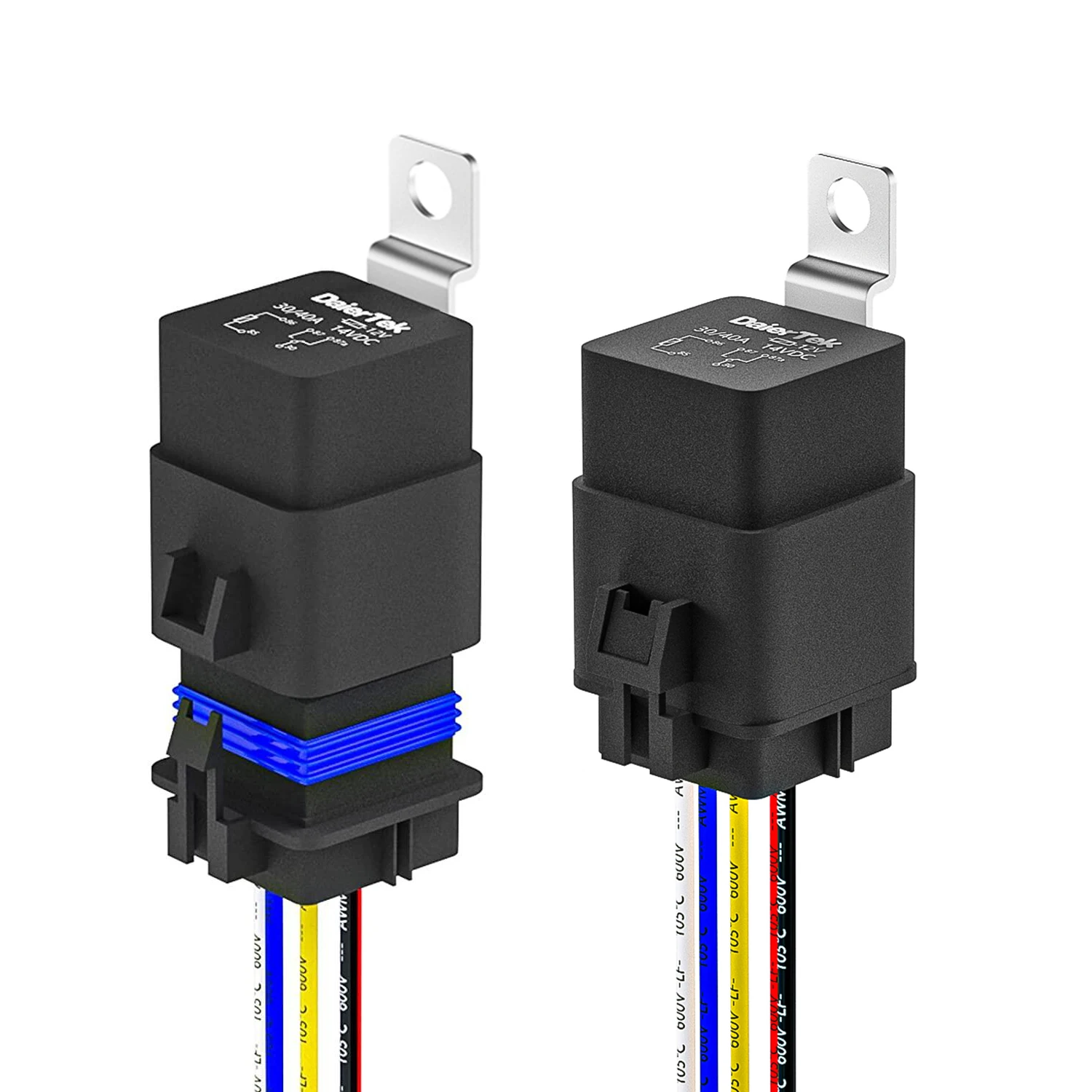 Lot De 5 Prises Relais Pré-câblées 5 Broches 12V 40A Pour Voiture - Relais Non Inclus