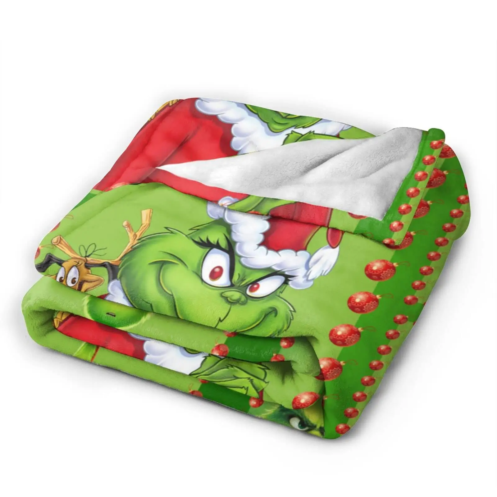 Grinch Christmas Blanket Antipilling Air Conditioning Blankets Flannel Throw Blanket For Office