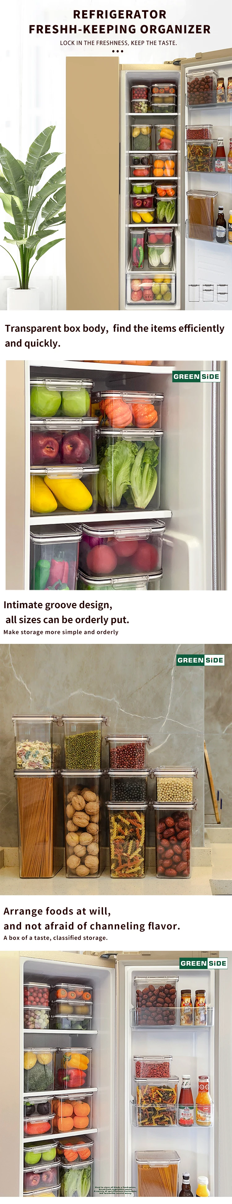 Stackable Ecofriendly Refrigerator Food Storage Bins Airtight Storage Bottles & Jars Buy