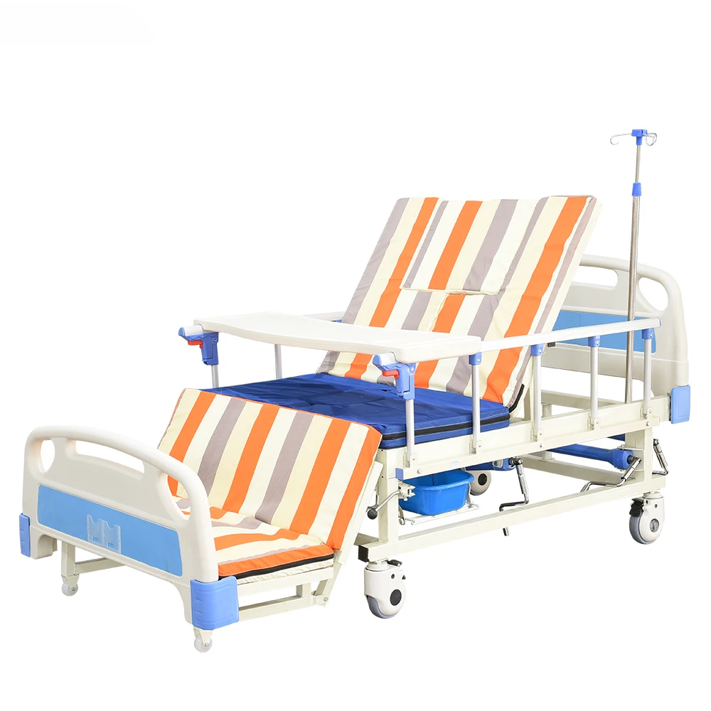 Manual Five Rail Full Curved Adjustable Infusion Bed System-Hospital Therapeutic Nursing Equipment with Toilet Function 5