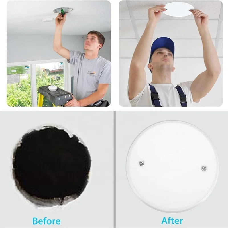 SEWACC 30-Pack Round Ceiling Covers – 4.13" White Blank Outlet Plates For Junction Boxes & Drywall Holes