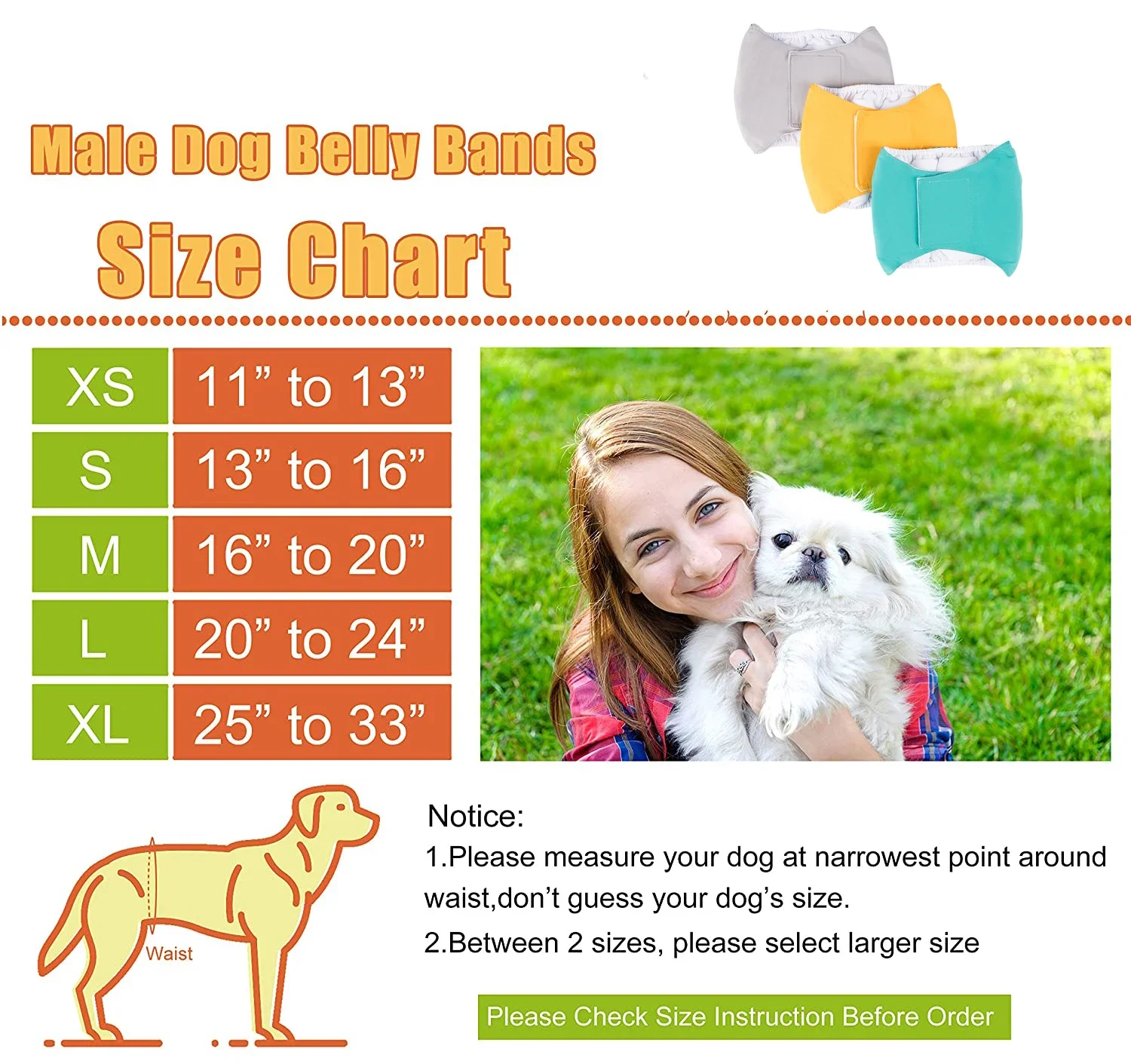 Washable Belly Bands for Male Dogs Dog Belly Bands from Small Pet Cloth Diaper supplier