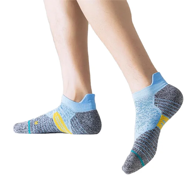 Factory price cotton Custom Low Cut Ankle Cushion Unisex Tab Running Sport Socks