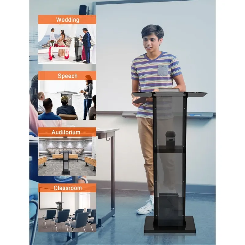 Gaojian Professional Acrylic Podium Conference Table and Award Reception Lectern Platform for Church or Office Wedding Usage