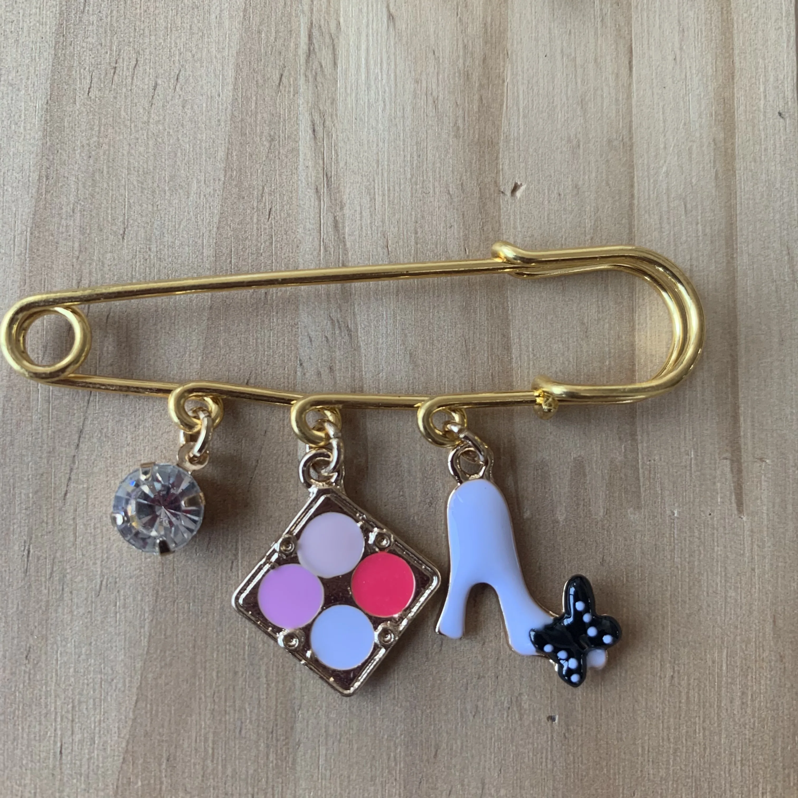 Charm Safety Pin Diaper Pin Design – AzureBella Jewelry