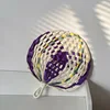 Morado con hoja de girasol blanca - 30x35 cm - con asa de sujeción