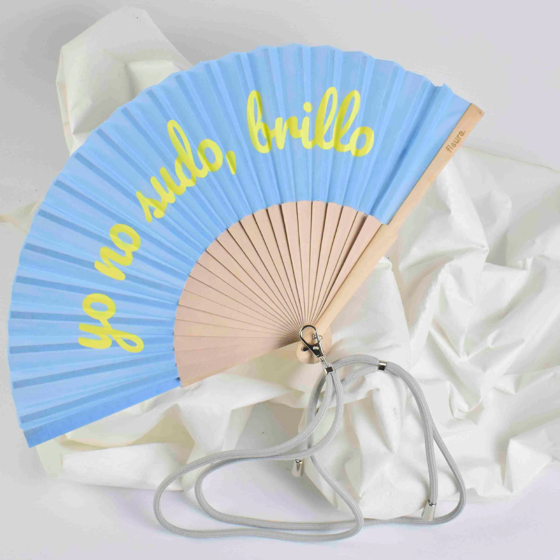 Bamboo/wooden Material Hands Custom Fan with Printing