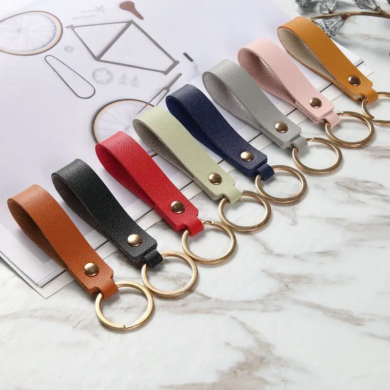 Printed PU Leather Fashion Leather Keychain Set Car Accessories