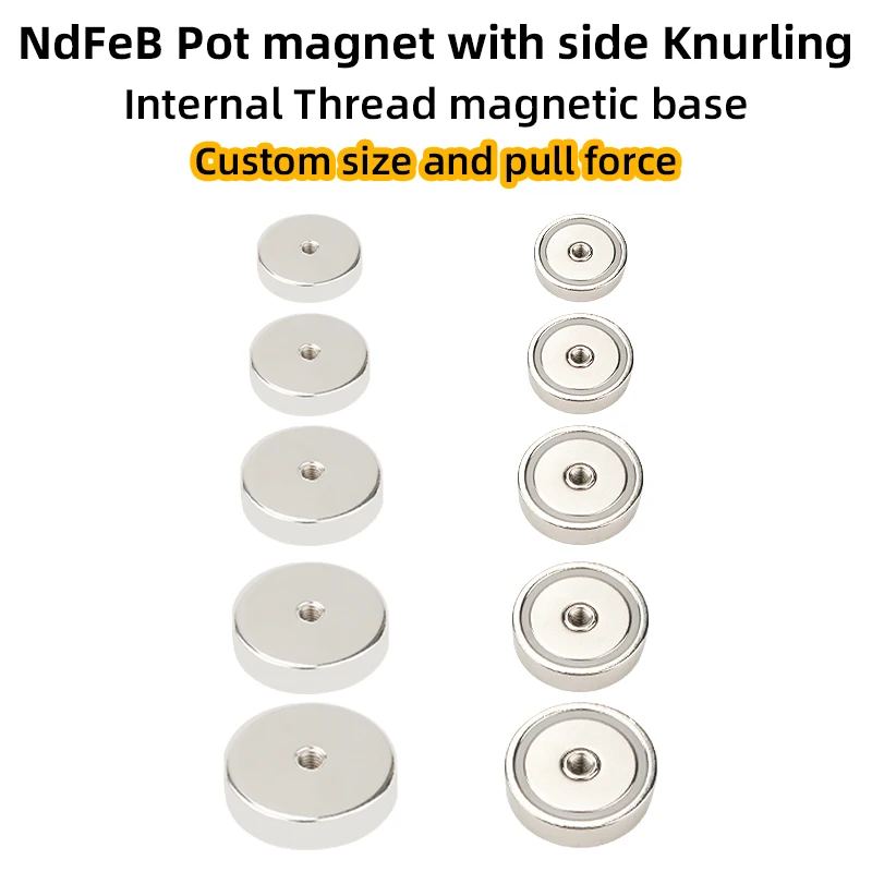 Internal Thread Magnet High Pulling Force Neodymium Internal Thread Pot Magnet Cup Magnets ...