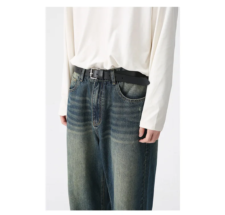 Denim Hose Stilvolle Lose herren Gerade Herren Baggy Fit Jeans_voghion.com
